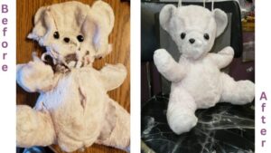 Before and After Teddy Bear Restoration