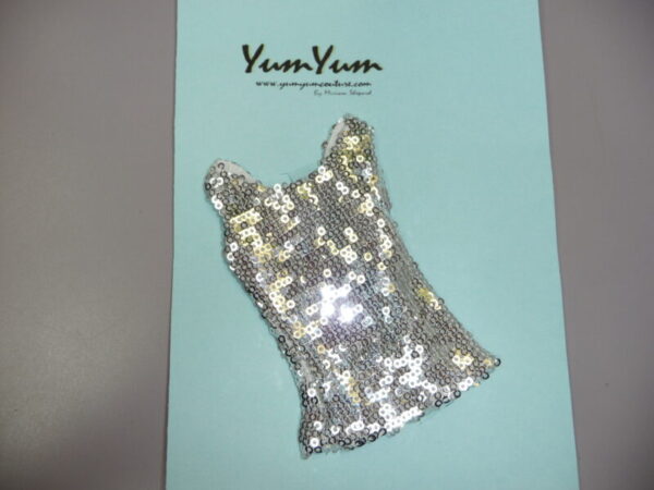 16" Integrity, Tonner Doll Size Sequin Top by YumYum, Silver